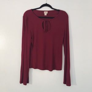 Maroon long sleeve shirt